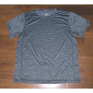 prAna Breathe Striped Shirt Mens XL Extra Large T-Shirt Black Gray w/ Flaw